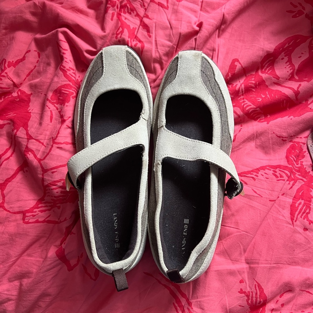 Gray and Black Mary Jane Flats Lands’ end